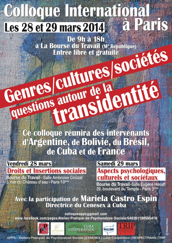 Colloque International sur la Transidentité "Genres, cultures, sociétés"